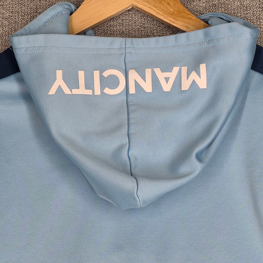 MANCHESTER CITY F.C. OFFICIAL HOODIE – YOUTH XL – LIGHT BLUE – CREST + MANCITY - Picture 7 of 10